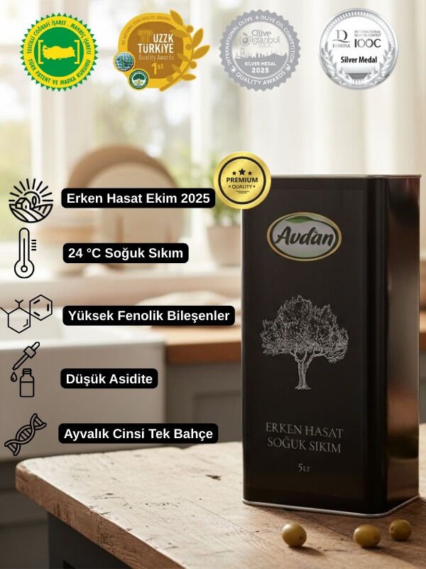 AVDAN-5 LT TENEKE ERKEN HASAT SOĞUK SIKIM ZEYTİNYAĞI