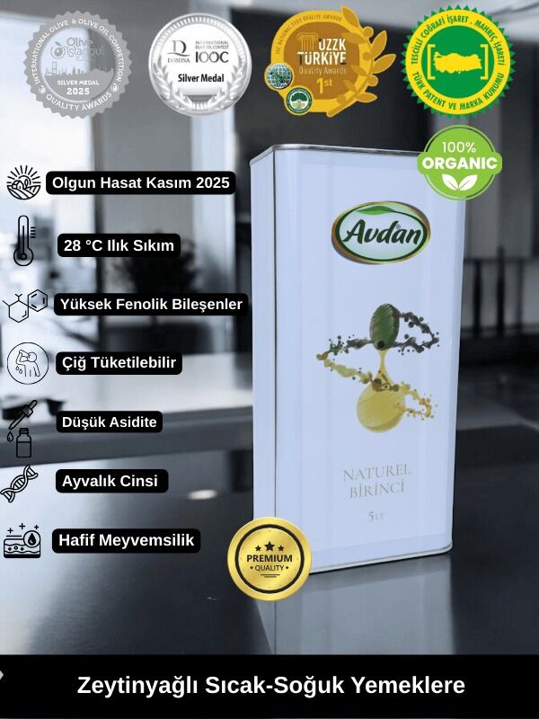 AVDAN- 5 LT NATUREL BİRİNCİ ZEYTİNYAĞI