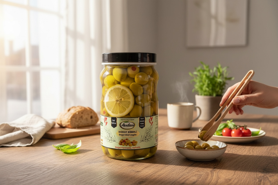 DOMAT Cinsi Biber dolgulu sofralık zeytin