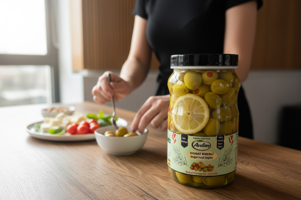 DOMAT Cinsi Biber dolgulu sofralık zeytin