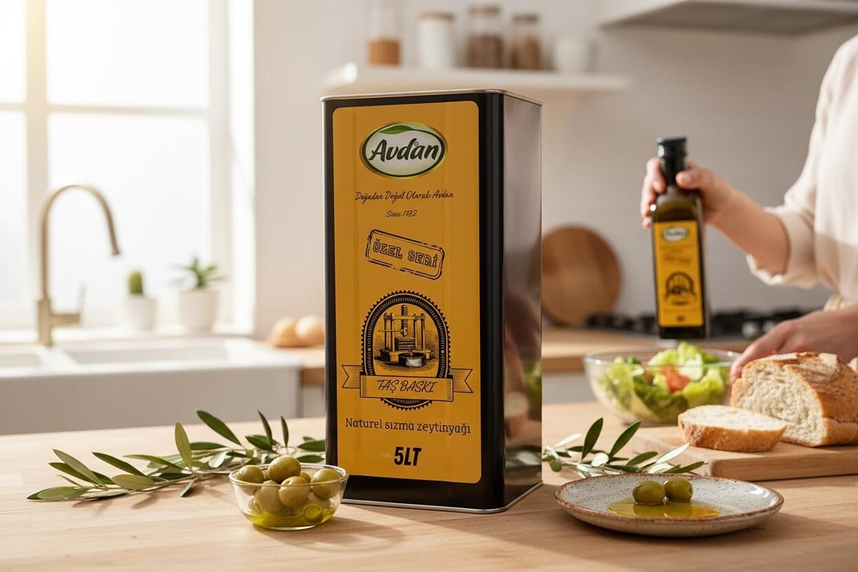 AVDAN-Taş Baskı Soğuk Sıkım Natural Sızma Zeytinyağı