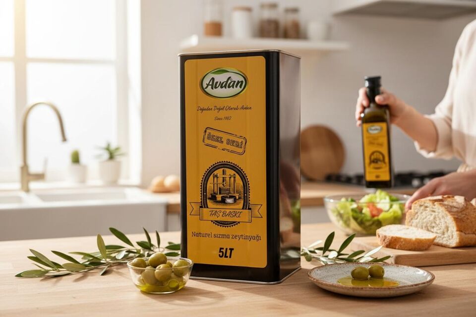 AVDAN-Taş Baskı Soğuk Sıkım Natural Sızma Zeytinyağı