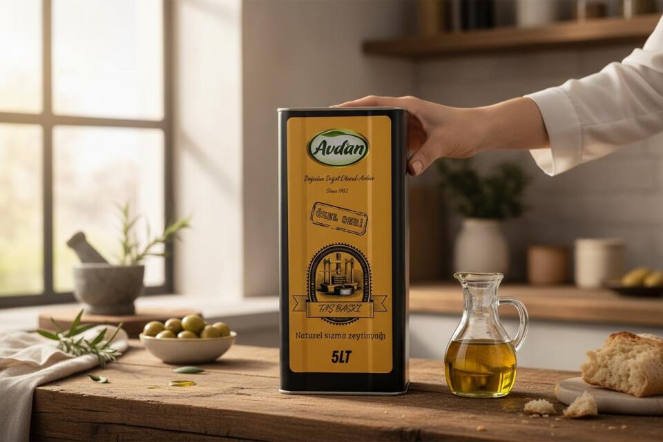 AVDAN-Taş Baskı Soğuk Sıkım Natural Sızma Zeytinyağı