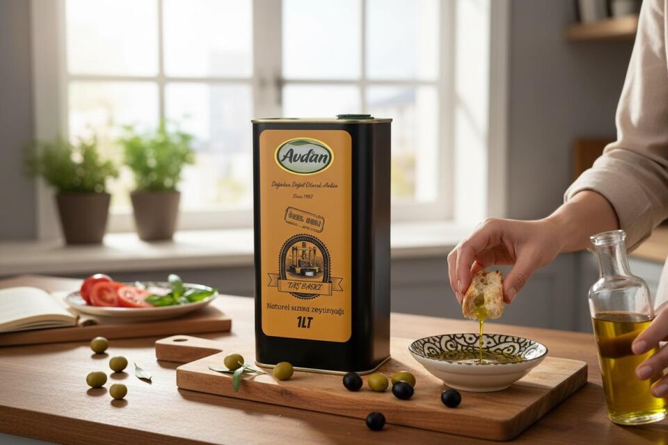 AVDAN - 1LT Taş Baskı Soğuk Sıkım Natural Sızma Zeytinyağı