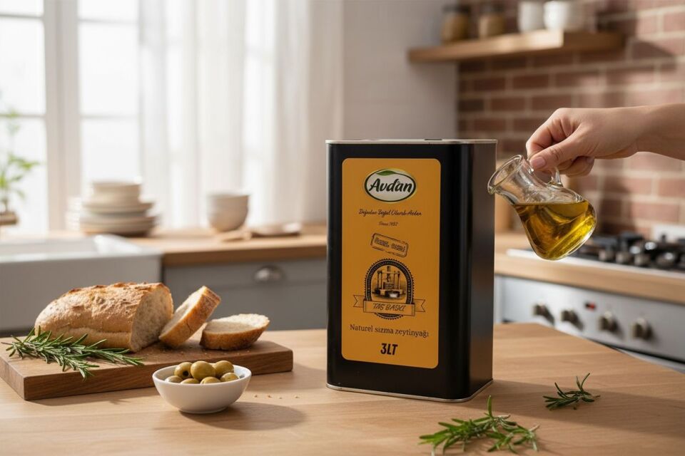 AVDAN - 3LT Taş Baskı Soğuk Sıkım Natural Sızma Zeytinyağı