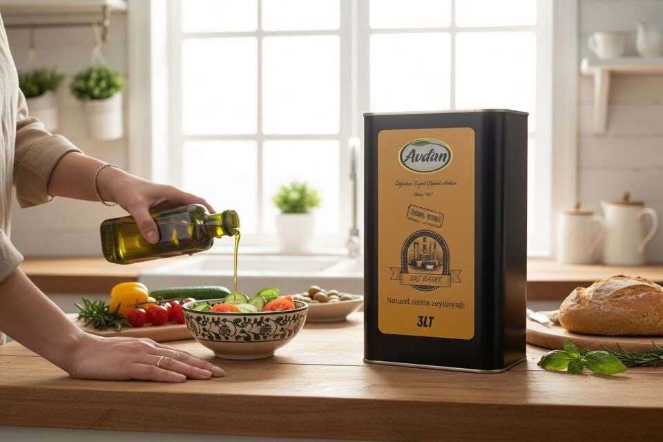 AVDAN - 3LT Taş Baskı Soğuk Sıkım Natural Sızma Zeytinyağı
